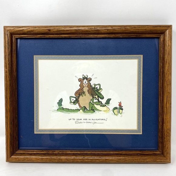 "Up to Your Ass in Alligators" Lithograph Print by Robert Marble, signed - Picture 1 of 7
